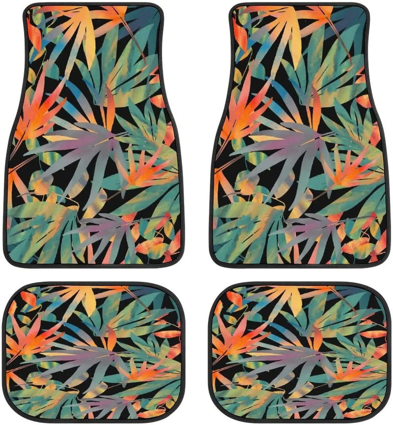 plant print universal car floor mats, view 2 - MRSLM