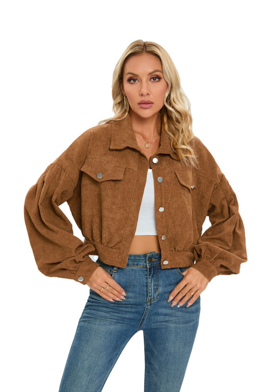 Women's brown corduroy jacket, view 11 - MRSLM