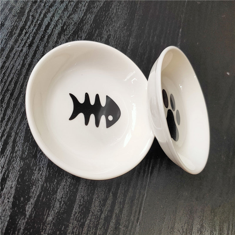 cute cat mini ceramic snack plate, view 7 - MRSLM