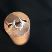 lucky horseshoe gold-plated silver ring, view 5 - MRSLM