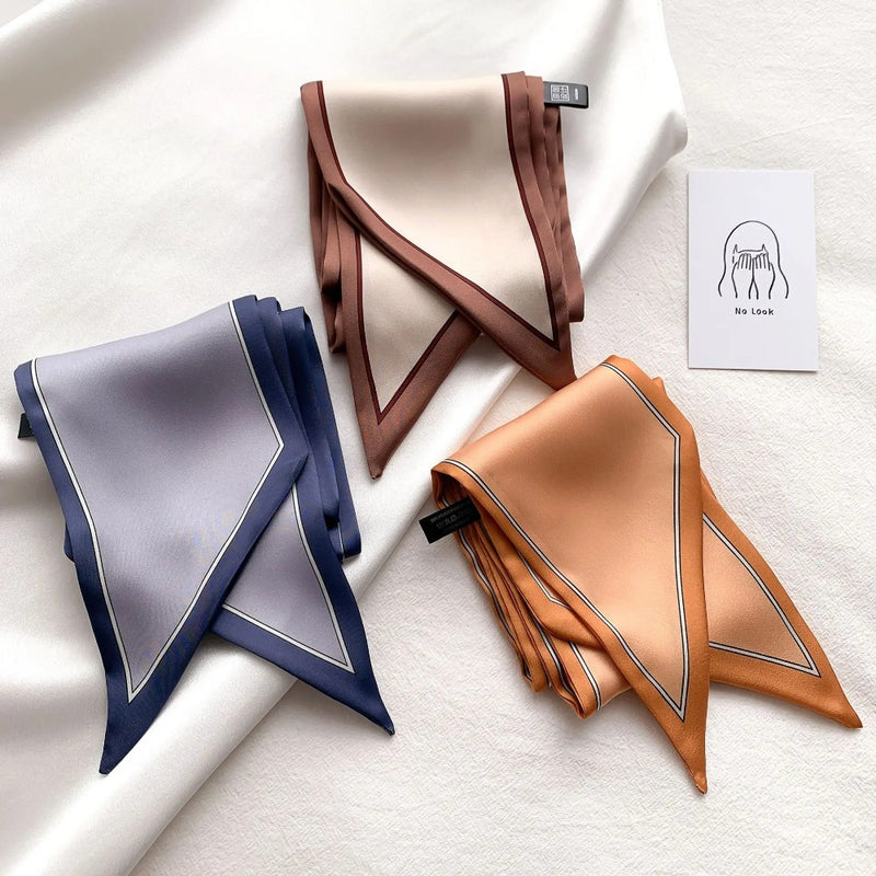 silk-feel narrow scarf, view 9 - MRSLM