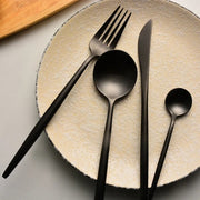 japanese retro black cutlery set, view 4 - MRSLM