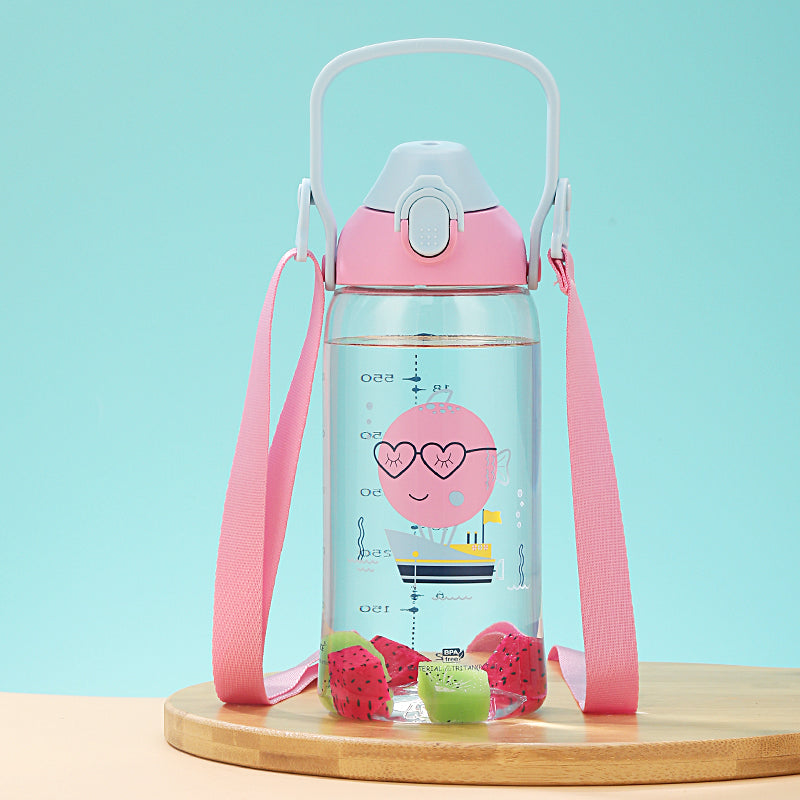 leakproof kids water bottle with straw, view 3 - MRSLM
