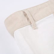 khaki denim tube top with contrast buttons, view 7 - MRSLM