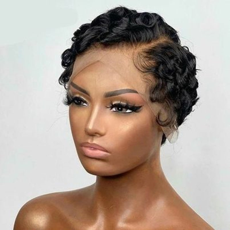 human hair pixie cut bob wig - MRSLM