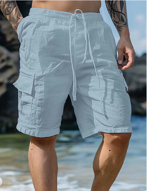 drawstring beach shorts, view 9 - MRSLM