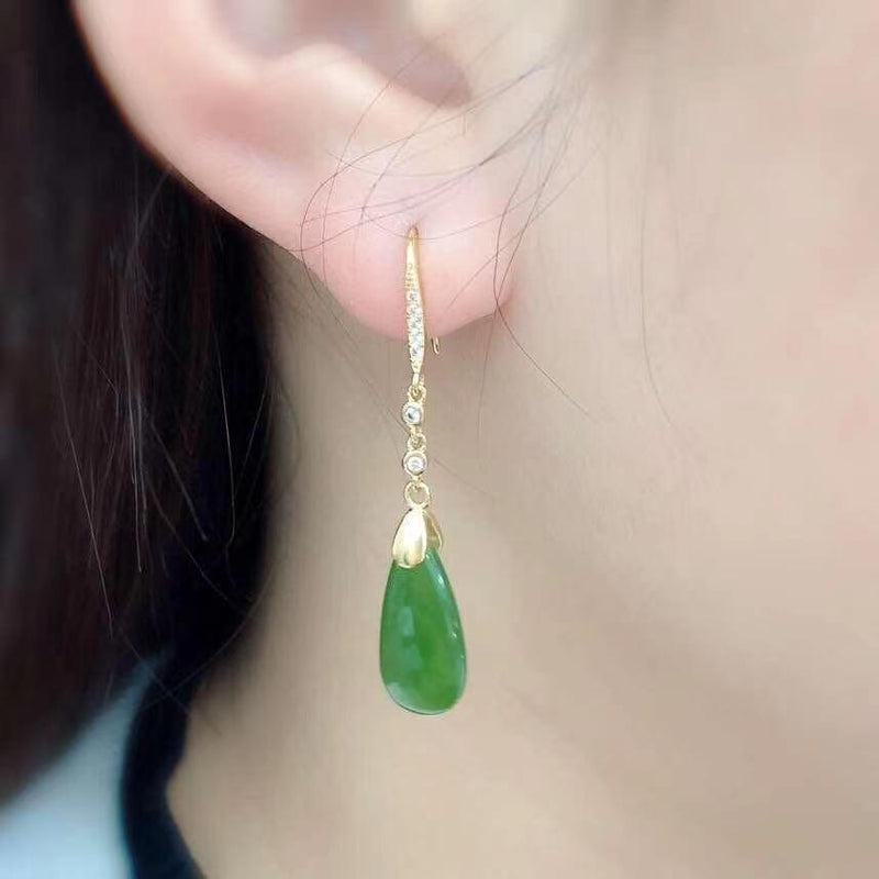 green chalcedony copper earrings - MRSLM