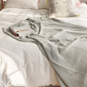 oversize moss stitch knitted blanket, view 3 - MRSLM