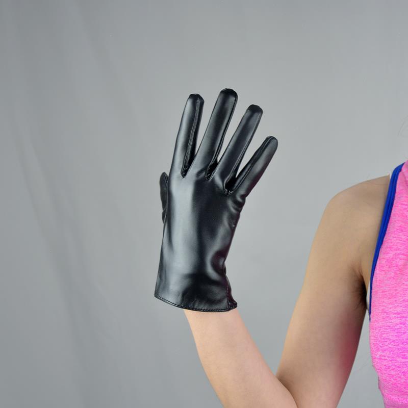 Patent faux leather short gloves, view 3 - MRSLM