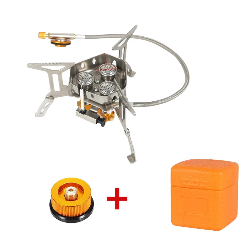 Three-head camping stove, view 2 - MRSLM