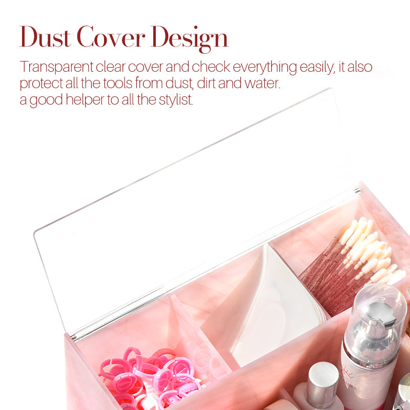 multifunctional acrylic eyelash tool storage box, view 5 - MRSLM