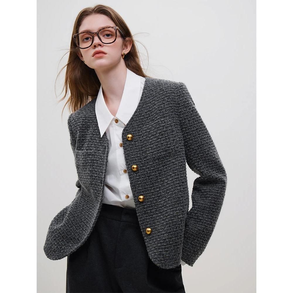 Elegant Winter Tweed Jacket for Women