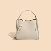 soft leather shoulder bag with scarf, view 5 - MRSLM