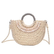 Handmade woven seashell crossbody handbag, view 2 - MRSLM