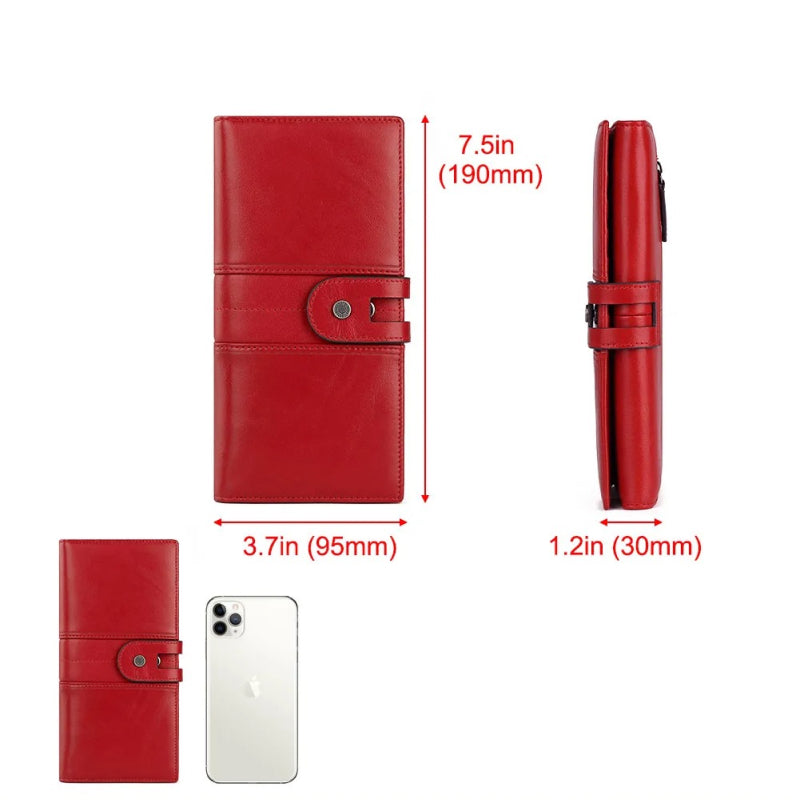 genuine leather long wallet with rfid, view 9 - MRSLM