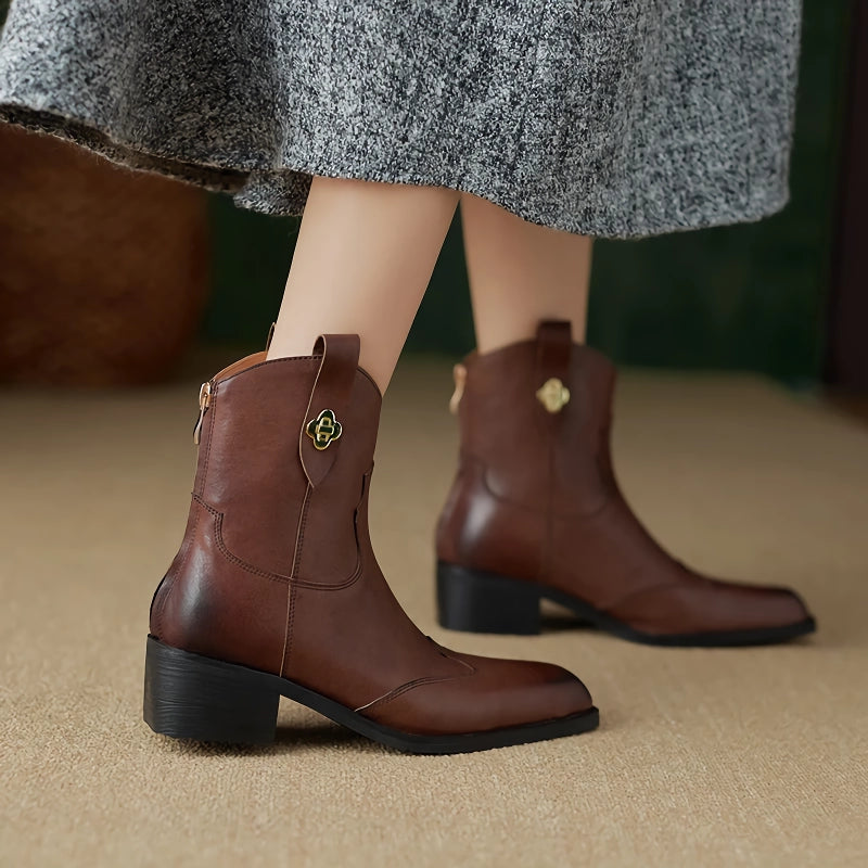 women's retro leather ankle boots, view 5 - MRSLM