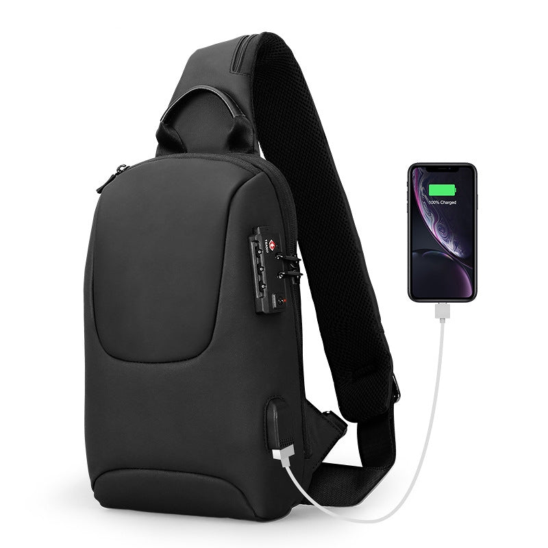 Men's anti-theft shoulder bag, view 5 - MRSLM