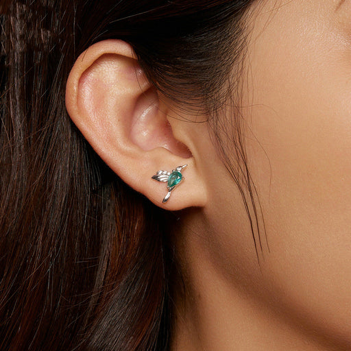 women's silver gem-set earrings - MRSLM