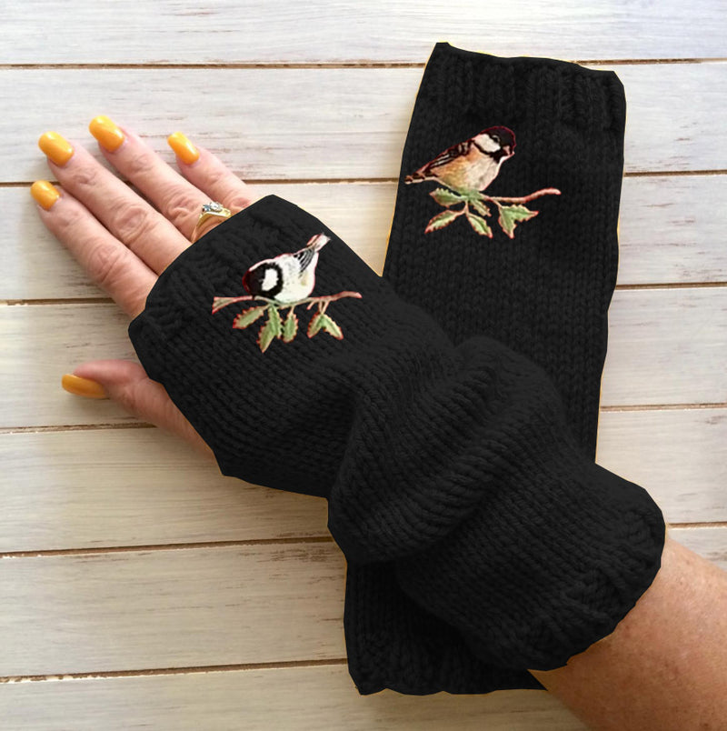 Women's knitted half finger gloves, view 3 - MRSLM