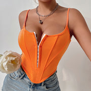 Women's single-breasted crop corset camisole, view 10 - MRSLM