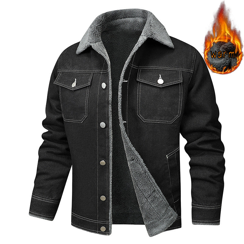 Men's fleece-lined denim jacket, view 8 - MRSLM