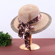 Elegant floral ribbon sun hat, view 11 - MRSLM