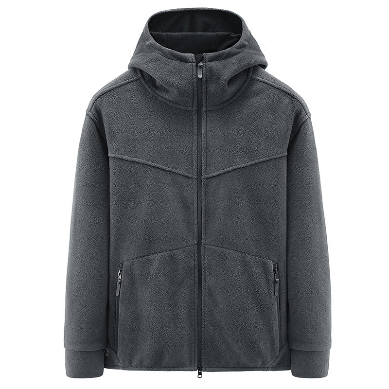 Men's loose plush fleece jacket, view 2 - MRSLM