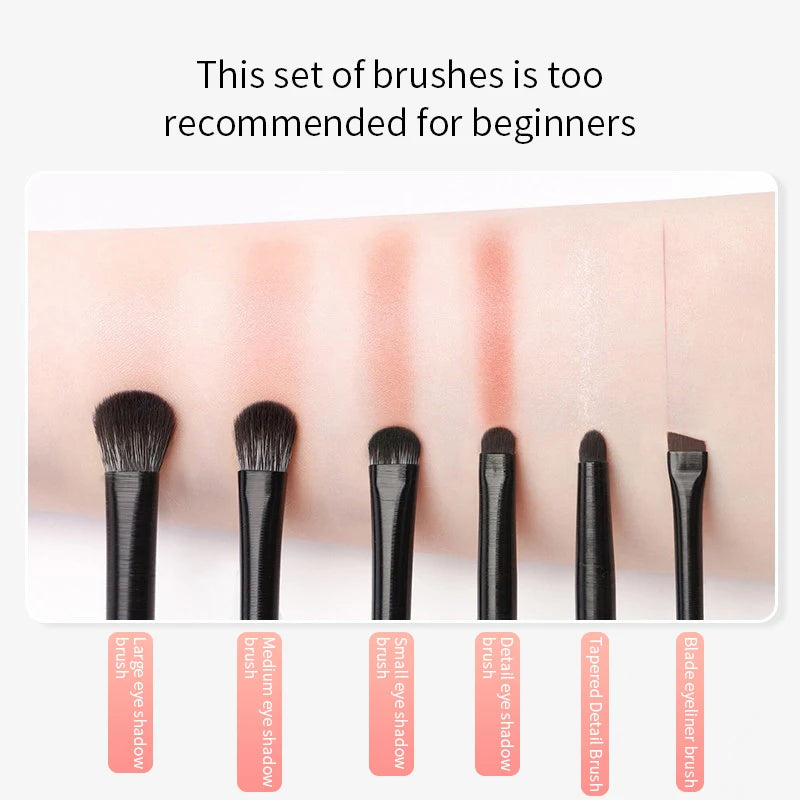 6-piece natural eye makeup brush set, view 7 - MRSLM