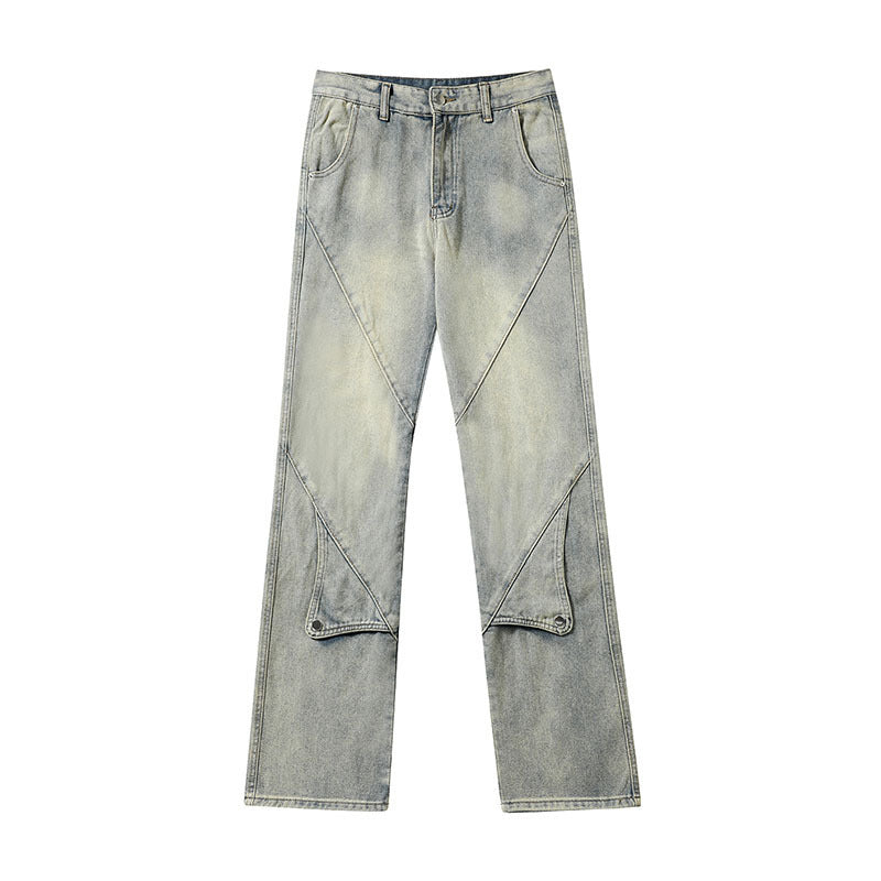 High Street Niche Design Straight Jeans