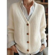 women's solid color button cardigan, view 14 - MRSLM