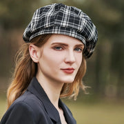 chic plaid winter beret, view 7 - MRSLM