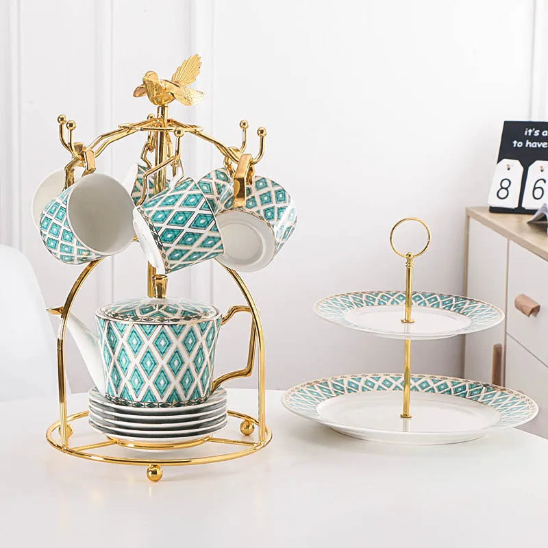 green european ceramic tea set, view 6 - MRSLM