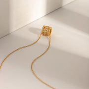 18k gold plated zircon pendant necklace, view 4 - MRSLM
