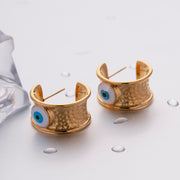gold-plated devil's eye earrings, view 5 - MRSLM