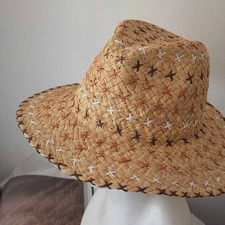 retro western straw hat, view 3 - MRSLM