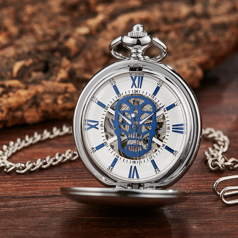 skull mechanical pocket watch, view 10 - MRSLM