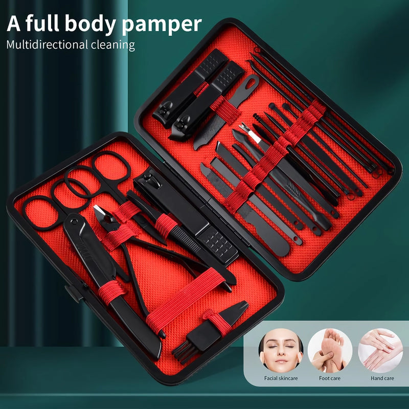 24-piece black nail clipper kit, view 3 - MRSLM