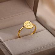 round gold sun rings, view 5 - MRSLM