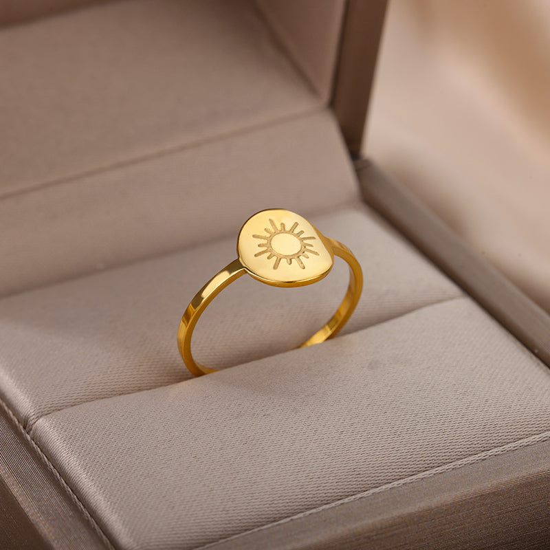 round gold sun rings, view 5 - MRSLM