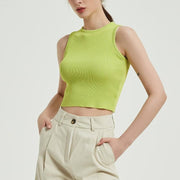 Sleeveless knitted crop top - MRSLM