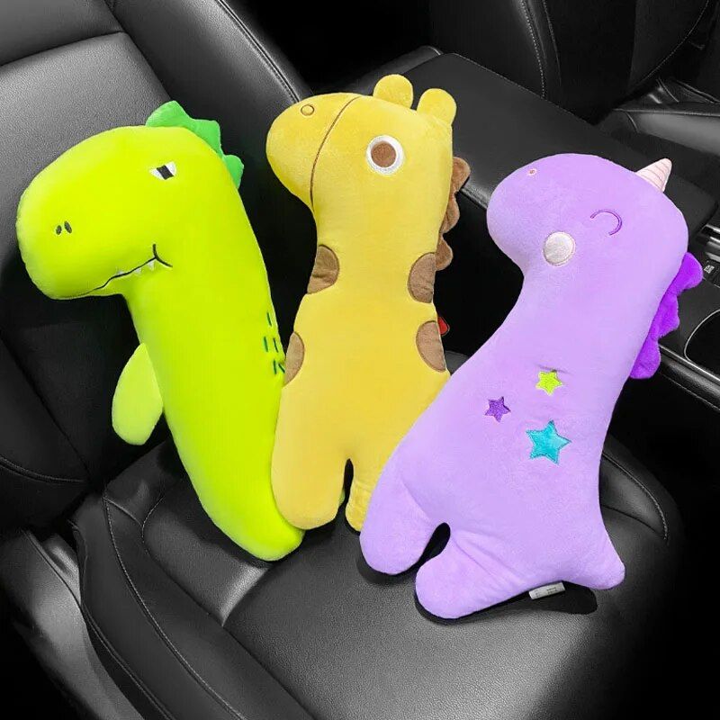 plush cartoon car seat belt cover, view 12 - MRSLM