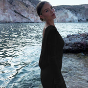 backless long sleeve dress, view 7 - MRSLM