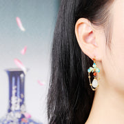 gold-plated magnolia blossom earrings - MRSLM