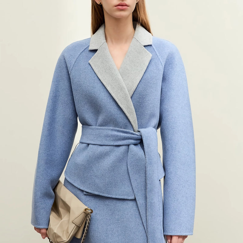 women's wool blend lapel coat - MRSLM