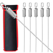 17-inch stainless steel kabob skewers, view 3 - MRSLM