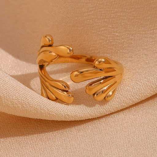 adjustable 18k gold plated ocean-inspired ring - MRSLM