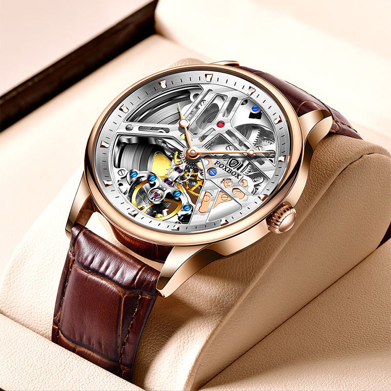 men's automatic skeleton watch, view 5 - MRSLM