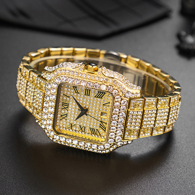 hip hop quartz wrist watch, view 2 - MRSLM