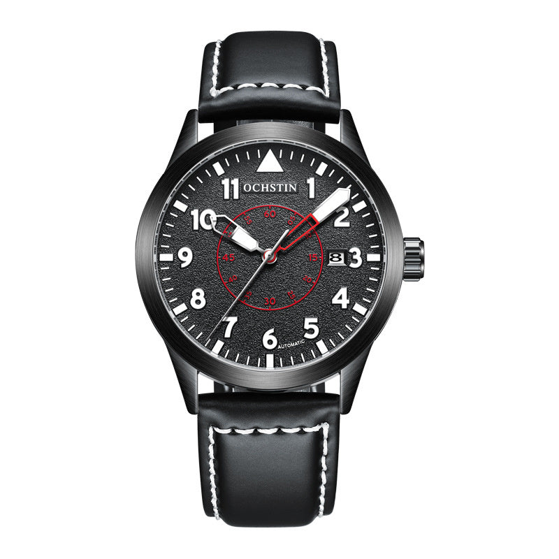 Men's automatic mechanical leather watch, view 6 - MRSLM