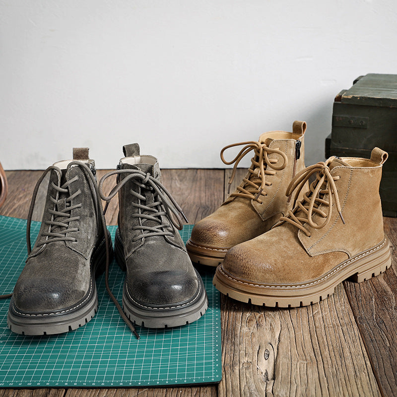 men's vintage leather ankle boots, view 9 - MRSLM
